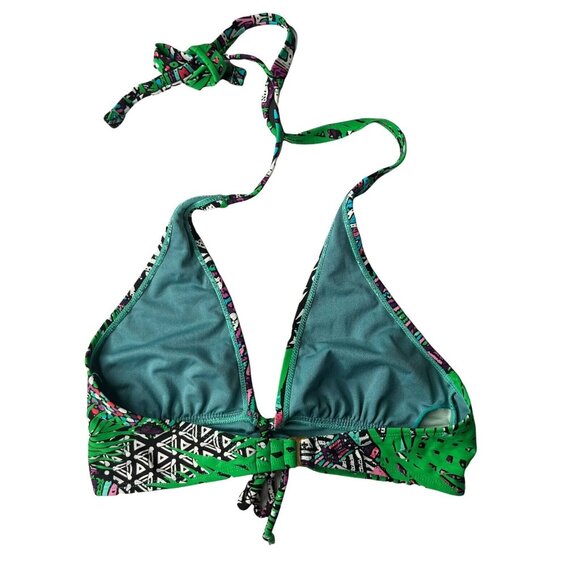 Vigoss Womens Swim Suit Top Bikini Green Pink Padded Size Small - Picture 2 of 6